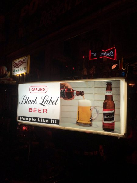 画像34: 60s Vintage CARLING Black Label Beer People Like It! Store Display Light Sign (A518)  (34)