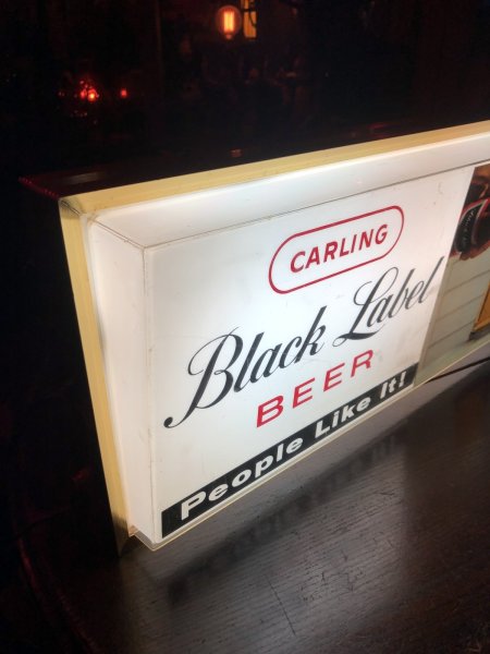 画像27: 60s Vintage CARLING Black Label Beer People Like It! Store Display Light Sign (A518)  (27)