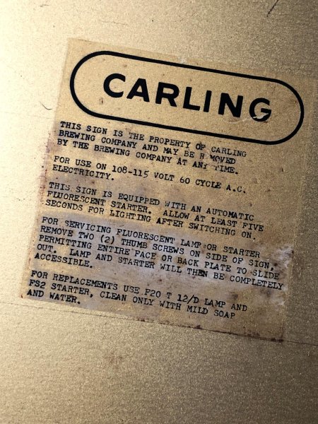 画像22: 60s Vintage CARLING Black Label Beer People Like It! Store Display Light Sign (A518)  (22)