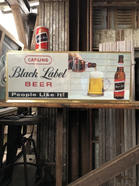 画像35: 60s Vintage CARLING Black Label Beer People Like It! Store Display Light Sign (A518)  (35)