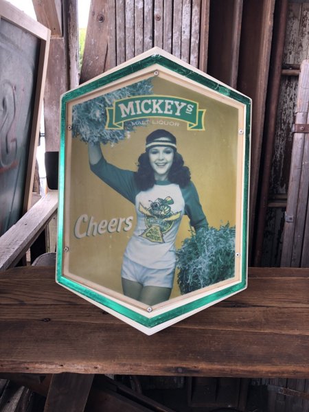 画像2: 80s Vintage Mickeys Fine Malt Liquor Lighted Beer Store Display Sign Cheers (A522)  (2)