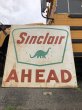 画像16: Vintage Original Sinclair Gasoline A HEAD Dino Huge Road Sign HTF! (A532) (16)