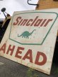 画像5: Vintage Original Sinclair Gasoline A HEAD Dino Huge Road Sign HTF! (A532) (5)