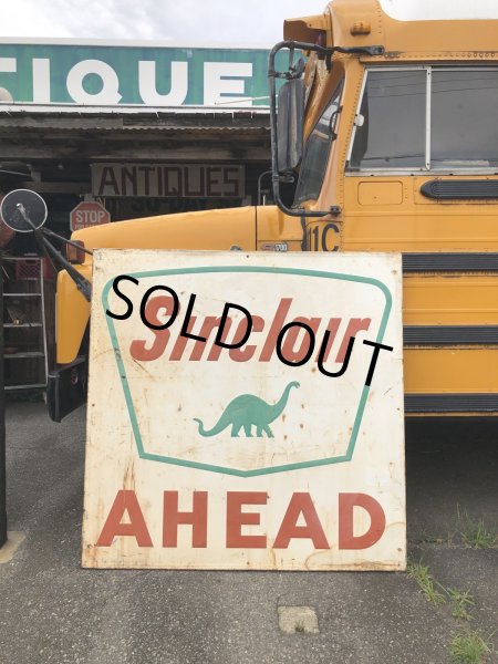 画像1: Vintage Original Sinclair Gasoline A HEAD Dino Huge Road Sign HTF! (A532) (1)