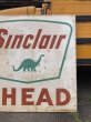画像12: Vintage Original Sinclair Gasoline A HEAD Dino Huge Road Sign HTF! (A532) (12)