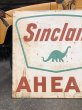 画像7: Vintage Original Sinclair Gasoline A HEAD Dino Huge Road Sign HTF! (A532) (7)