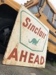 画像2: Vintage Original Sinclair Gasoline A HEAD Dino Huge Road Sign HTF! (A532) (2)
