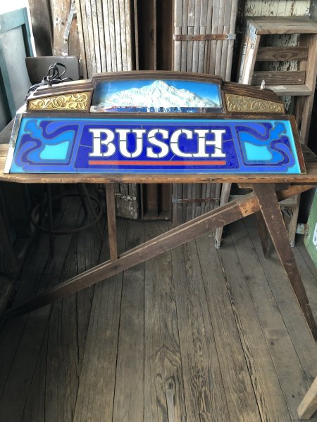 画像1: 80s Advertising Anheuser-Busch BUSCH Beer Billiard Pool Table Light Head for the Mountains (A535) (1)