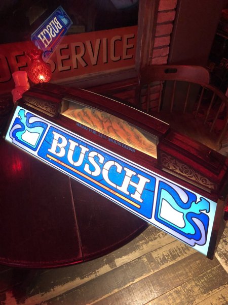 画像48: 80s Advertising Anheuser-Busch BUSCH Beer Billiard Pool Table Light Head for the Mountains (A535) (48)