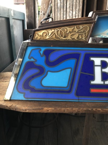 画像4: 80s Advertising Anheuser-Busch BUSCH Beer Billiard Pool Table Light Head for the Mountains (A535) (4)