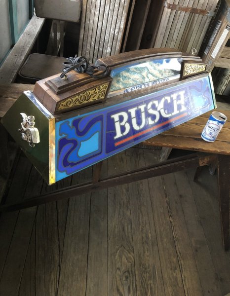 画像50: 80s Advertising Anheuser-Busch BUSCH Beer Billiard Pool Table Light Head for the Mountains (A535) (50)
