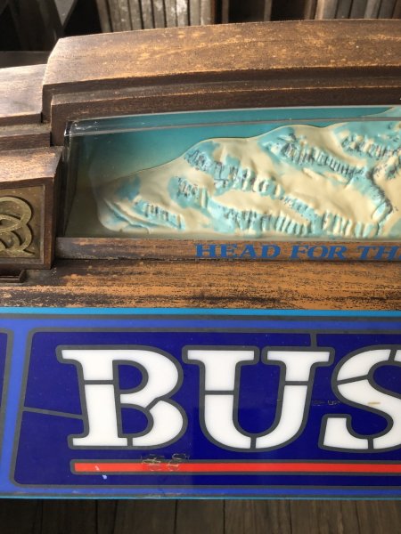 画像19: 80s Advertising Anheuser-Busch BUSCH Beer Billiard Pool Table Light Head for the Mountains (A535) (19)