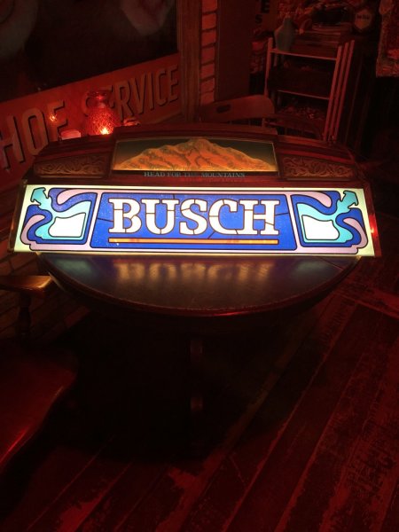 画像49: 80s Advertising Anheuser-Busch BUSCH Beer Billiard Pool Table Light Head for the Mountains (A535) (49)