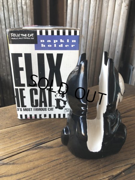 画像4: 90s Vintage Felix The Cat Ceramic Napkin Holder w/box (A567) (4)