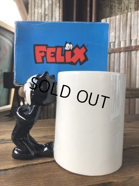 画像3: 90s Vintage Felix The Cat Ceramic 3D Mug Cup w/box (A568) (3)