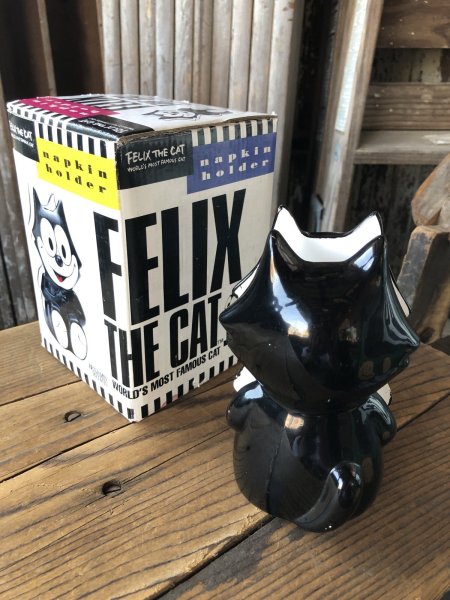 画像3: 90s Vintage Felix The Cat Ceramic Napkin Holder w/box (A567) (3)