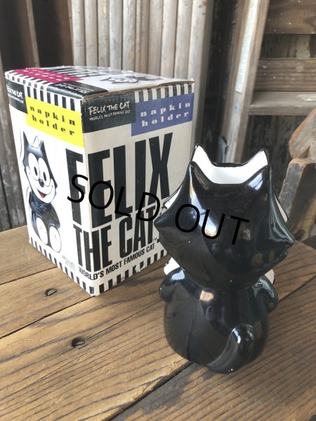 画像3: 90s Vintage Felix The Cat Ceramic Napkin Holder w/box (A567) (3)