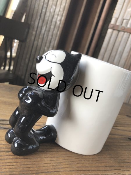 画像8: 90s Vintage Felix The Cat Ceramic 3D Mug Cup w/box (A568) (8)