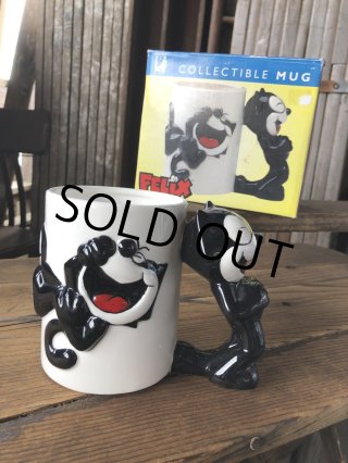 90s Vintage Felix The Cat Ceramic 3D Mug Cup w/box (A568