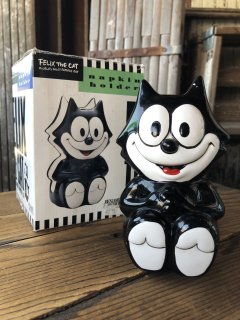 90s Vintage Felix The Cat Ceramic Napkin Holder w/box (A567
