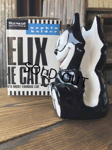 画像2: 90s Vintage Felix The Cat Ceramic Napkin Holder w/box (A567) (2)