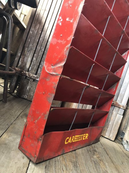 画像12: 40s Vintage Carter Carburetor Genuine Parts Hanging Store Display Cabinet Rack (A579)  (12)