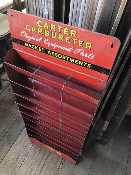 画像14: 40s Vintage Carter Carburetor Genuine Parts Hanging Store Display Cabinet Rack (A579)  (14)