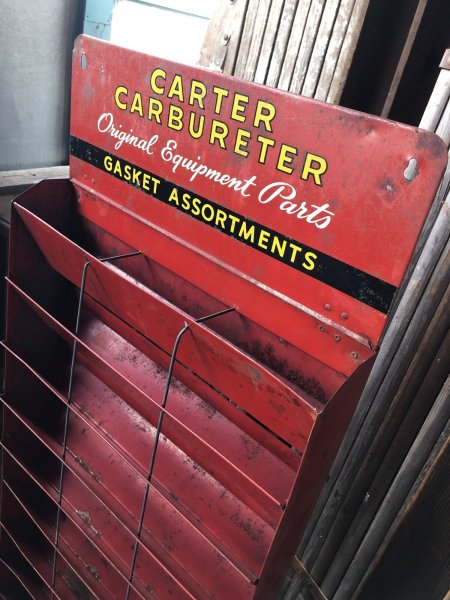 画像18: 40s Vintage Carter Carburetor Genuine Parts Hanging Store Display Cabinet Rack (A579)  (18)