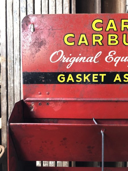 画像2: 40s Vintage Carter Carburetor Genuine Parts Hanging Store Display Cabinet Rack (A579)  (2)