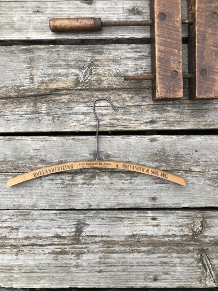 画像5: Vintage USA Advertising Wood Hanger HOLLANDERIZING CLEANS (A596) (5)