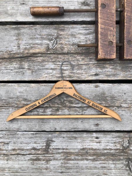 画像5: Vintage USA Advertising Wood Hanger HAMBURGER & SON (A582) (5)