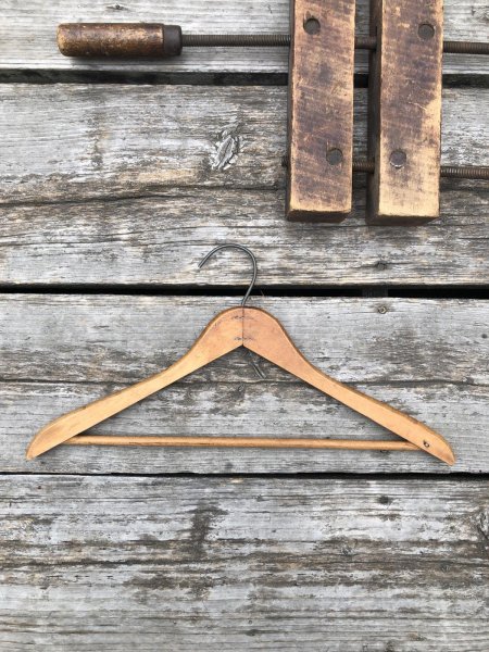 画像7: Vintage USA Advertising Wood Hanger B&B CLOTHES SHOP (A580) (7)