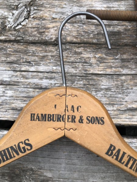 画像2: Vintage USA Advertising Wood Hanger HAMBURGER & SON (A582) (2)