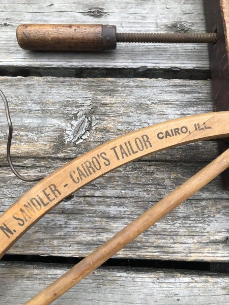 画像4: Vintage USA Advertising Wood Hanger N.SANDLER CAIRO'S TAILOR (A597) (4)