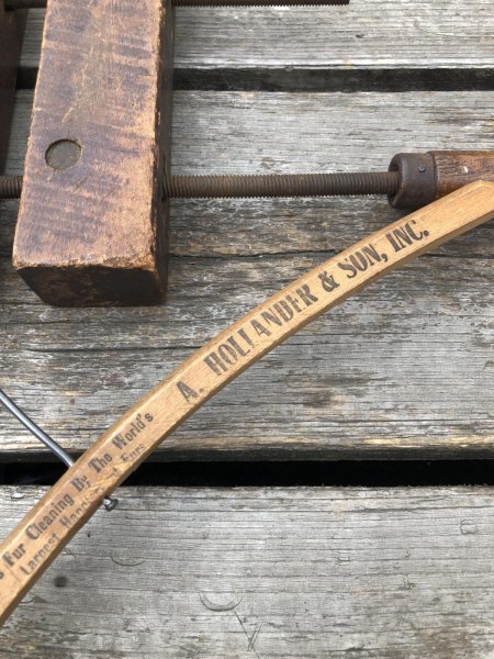 画像7: Vintage USA Advertising Wood Hanger HOLLANDERIZING CLEANS (A596) (7)