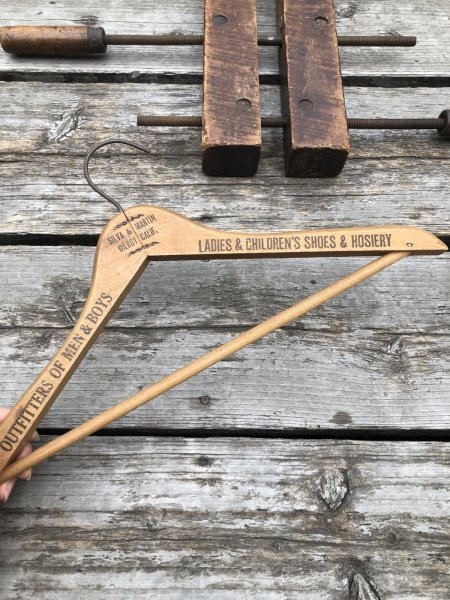 画像1: Vintage USA Advertising Wood Hanger SILVA & MARTIN (A585) (1)