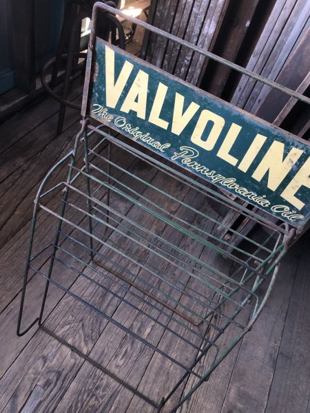 画像6: 40s Vintage Valvoline Motor Oil Can Store Display Rack HTF!! (A627)  (6)