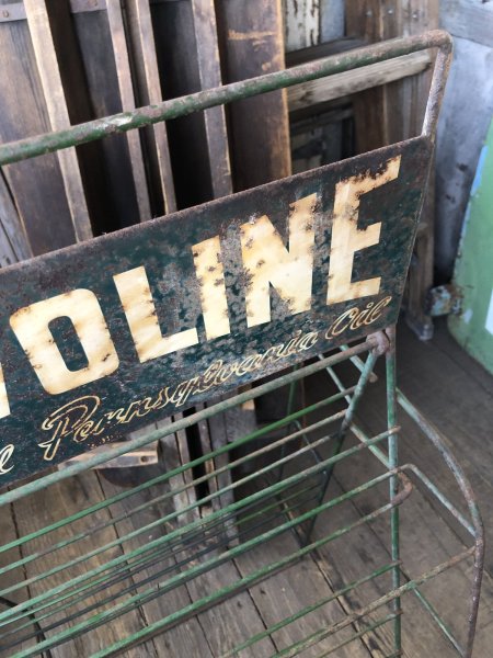 画像14: 40s Vintage Valvoline Motor Oil Can Store Display Rack HTF!! (A627)  (14)