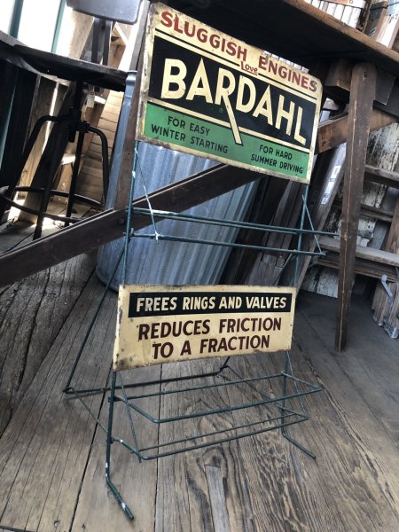 画像7: RARE! 40s Vintage BARDAHL Motor Oil Additive Can Store Display Rack HTF!! (A628)  (7)