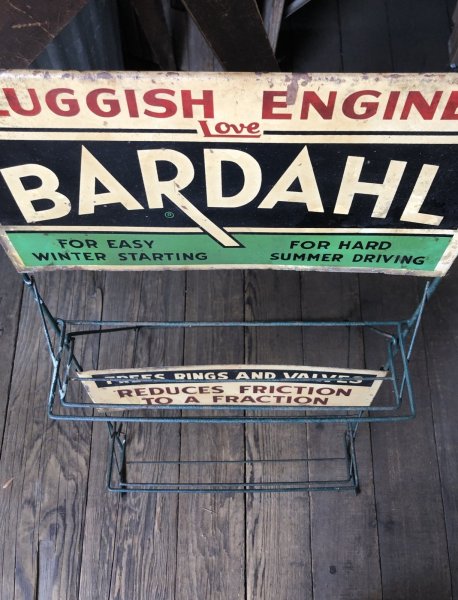 画像18: RARE! 40s Vintage BARDAHL Motor Oil Additive Can Store Display Rack HTF!! (A628)  (18)