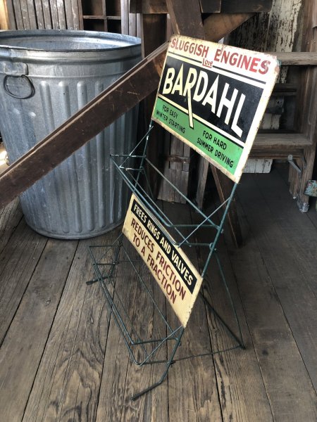 画像5: RARE! 40s Vintage BARDAHL Motor Oil Additive Can Store Display Rack HTF!! (A628)  (5)