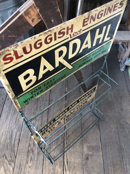 画像9: RARE! 40s Vintage BARDAHL Motor Oil Additive Can Store Display Rack HTF!! (A628)  (9)