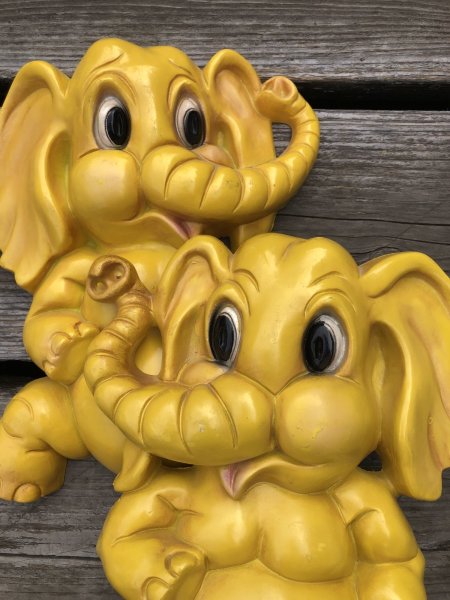 画像9: 70s Vintage Homco Yellow Elephant Wall Plaques (A642) (9)