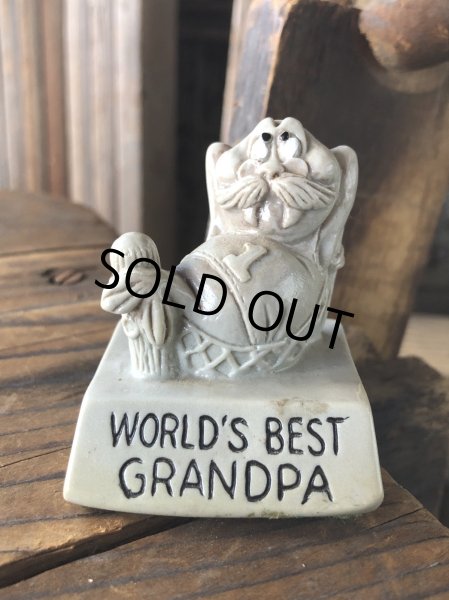 画像1: 70s Vintage Message Doll WORLD BEST GRANDPA (A676) (1)