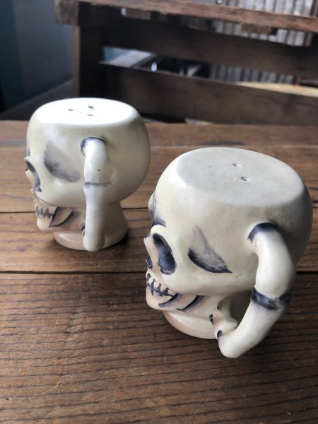画像8: Vintage Skull Ceramic Salt/Pepper Mugs Japan (A676) (8)