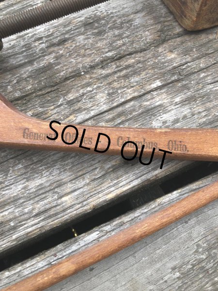 画像4: Vintage USA Advertising Wood Hanger THE UNITED WOOLEN (A689) (4)