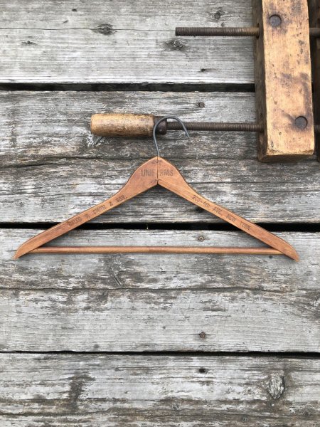 画像1: Vintage USA Advertising Wood Hanger UNIFORMS (A687) (1)