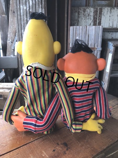 画像3: 70s Vintage Sesame Street Hand Puppet Doll Ernie Bert 1st Ver. Set (A704)  (3)