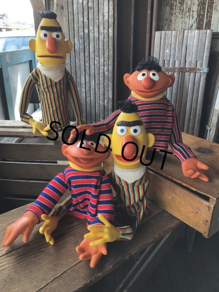 画像12: 70s Vintage Sesame Street Hand Puppet Doll Ernie Bert 1st Ver. Set (A704)  (12)