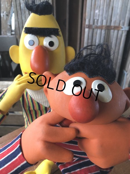 画像8: 70s Vintage Sesame Street Hand Puppet Doll Ernie Bert 1st Ver. Set (A704)  (8)